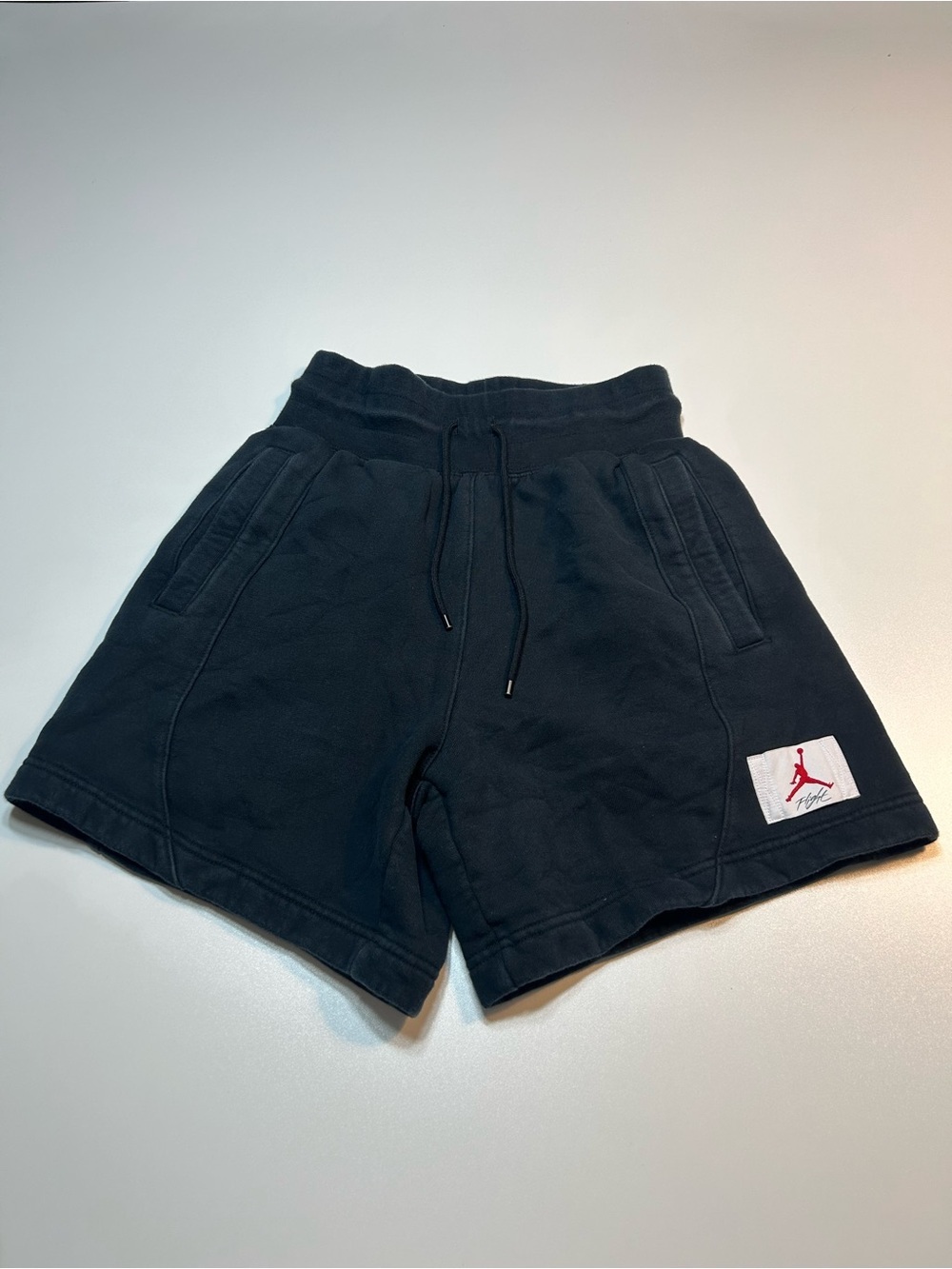 Nike Jordan Flight Fleece Shorts Black White Red Jumpman Patch